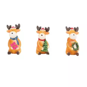 Рождественский олень, украшение из смолы, статуэтка, мультяшный милый лось, настольное украшение для рабочего стола