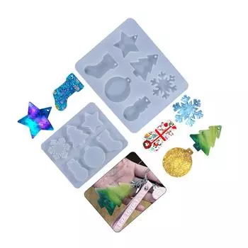 Рождественский орнамент DIY смоляная форма кристалл эпоксидная обувь силиконовый брелок список подвеска принадлежности форма украшение дома