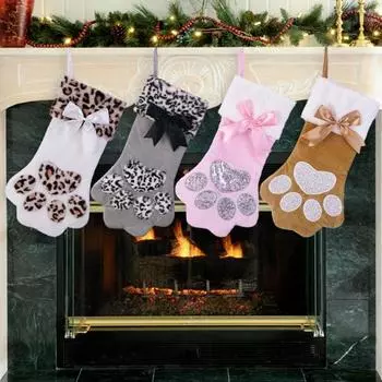 Рождественский орнамент, хороший дизайн с бантом, привлекательный рождественский чулок, рождественские носки, подвесное украшение для рождественской елки, подвесной кулон серый