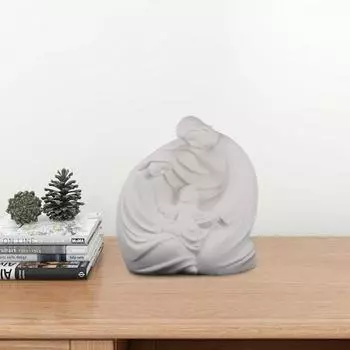 Рождественский орнамент из смолы, художественное ремесло, золотой, белый, элегантный, для отца, матери, сына, семейная фигурка, статуя, скульптура, украшение для рабочего стола, подарок на день рождения белый