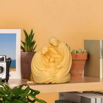 Рождественский орнамент из смолы, художественное ремесло, золотой, белый, элегантный, для отца, матери, сына, семейная фигурка, статуя, скульптура, украшение для рабочего стола, подарок на день рождения белый