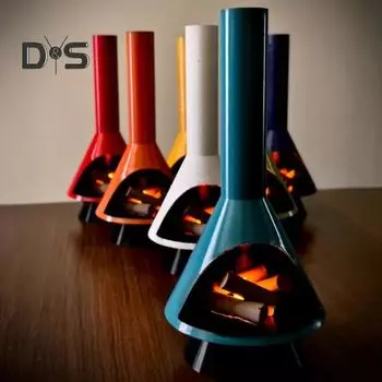 Рождественский орнамент, светящаяся статуэтка для камина, металлический ночник, настольная фигурка для декора спальни и гостиной синий