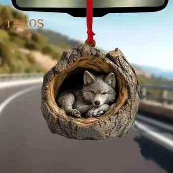 Рождественский орнамент в виде животного, 2D акриловый кулон, украшение в виде лесного животного, деревенский овальный дизайн, сезонный декор для рождественской елки, сувениры на память о дикой природе I