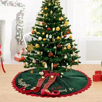 Рождественский орнамент вязаная зеленая юбка елка 60 дюймов