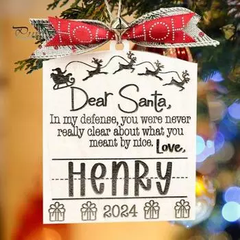 Рождественский орнамент, забавная рождественская елка, деревянная подвеска, почерк, подвесное украшение для самостоятельного праздничного декора дома на елку A