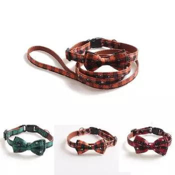 Рождественский ошейник для питомца, ошейник для собаки, ошейник со снежинками, подходящий поводок, дышащая сетка, поводок для питомца B(Collar) красный