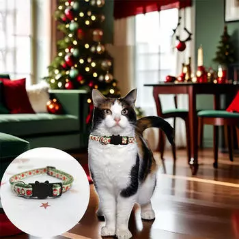 Рождественский ошейник для собак, регулируемое ожерелье для кошек, рождественская елка, рисунок снеговика, товары для животных для больших, средних и маленьких собак, кошек 1.0cm