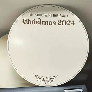 Рождественский отпечаток руки круглый детский юбилейный отпечаток руки и ноги украшения для спальни белый