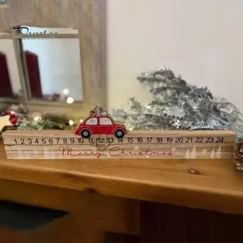 Рождественский отсчет времени, деревянный знак, дни до Рождества, деревянная машина/снежинка/олень, адвент-календарь для украшения домашней полки E