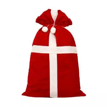 Рождественский пакет для конфет Рождественский пакет для угощений Тканевый пакет для упаковки закусок Красный флокированный пакет для подарков для праздничного декора Упаковка для подарков S