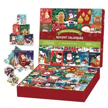 Рождественский пазл Адвент-календарь для взрослых и детей - 24 дня обратный отсчет головоломка коробка рождественские сюрпризы игрушки Mixed Style