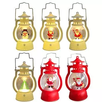 Рождественский переносной фонарь на батарейках Санта-Клаус Снеговик Масляная лампа Рождественские новогодние подарки для украшения стола B