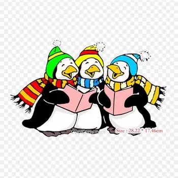 Рождественский пингвин, клип-арт, Рождественская песнь, Рождественская D, термопереносная печать, виниловые нашивки, наклейки для одежды, аппликации «сделай сам», моющиеся нашивки
