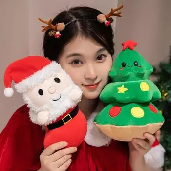 Рождественский пингвин, плюшевая кукла в шапке Санты, мягкая игрушка в виде милого эльфа, подушка для тела, рождественская елка, плюшевый декор для комнаты, подарок для девочек и мальчиков на дни рождения C