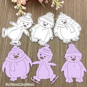 Рождественский пингвин, вырубные штампы, металлический трафарет, сделай сам, скрапбукинг, альбом, бумажная карта, тиснение, ремесленный декор, художественная высечка, снеговик