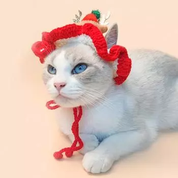 Рождественский питомец, кошка, собака, шляпа, маленький щенок, рождественский праздничный костюм, украшения, одежда для косплея, реквизит, шапки, товары для рождественской вечеринки, товары для животных