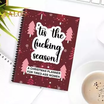 Рождественский планировщик, блокнот для легкого письма, блокнот для праздничных дел, рождественский органайзер, праздничный трекер задач красный