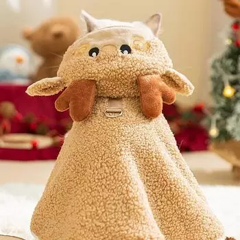 Рождественский плащ для питомца в виде лося, рождественская одежда для собак и кошек, рождественский плащ в мультяшном стиле для Рождества S зелёный