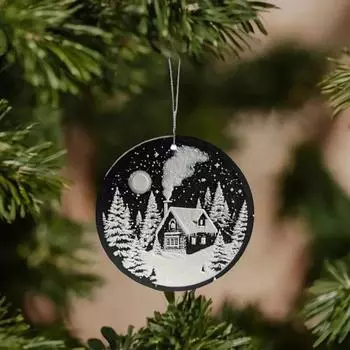 Рождественский плоский кулон, напечатанный на 3D-принтере One Size