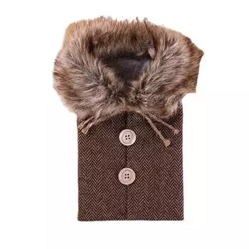 Рождественский плюшевый чехол для бутылки вина с пуговицами, рукав для чулка, универсальная милая стильная рождественская одежда, украшения для обеденного стола red grid