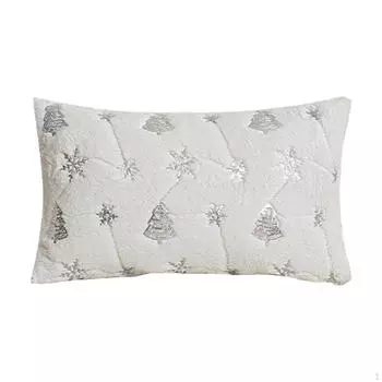 Рождественский плюшевый чехол для подушки для украшения дивана и кровати белый