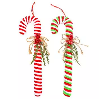Рождественский плюшевый мягкий леденец тростник красный и белый тростник крючковые украшения рождественская елка подвесные реквизиты - идеальный декор для праздничной вечеринки красный