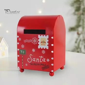 Рождественский почтовый ящик, почтовый ящик Санты, металлические письма для почтового ящика Санты, рождественские украшения для дома, сада, крыльца, праздничный декор красный