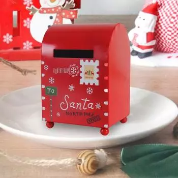 Рождественский почтовый ящик, почтовый ящик Санты, металлические письма для почтового ящика Санты, рождественские украшения для дома, сада, крыльца, праздничный декор красный