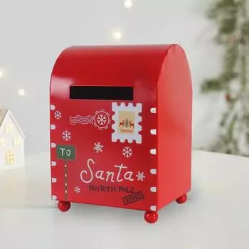 Рождественский почтовый ящик Yousheng, почтовый ящик Санты, металлические письма для почтового ящика Санты, рождественские украшения для дома, сада, крыльца, праздничный декор красный