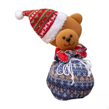 Рождественский подарочный кукольный мешок, упаковка для яблок, многоразовая завязка на шнурке Bear