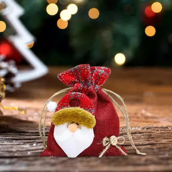 Рождественский подарочный мешок с завязкой, упаковка для конфет, красная упаковка для угощений для семьи S old man