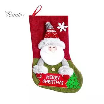 Рождественский подарочный пакет для чулок, знак алфавита, праздничный мультяшный дизайн, подарочный чехол для чулка для украшения камина Snowman