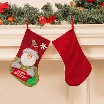 Рождественский подарочный пакет для чулок, знак алфавита, праздничный мультяшный дизайн, подарочный чехол для чулка для украшения камина Snowman