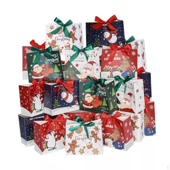 Рождественский подарочный пакет для хранения, переносная сумка для хранения, украшение с галстуком-бабочкой, подарок на день рождения