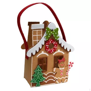 Рождественский подарочный пакет из фетра, пряничный домик, детские принадлежности для вечеринок, наполнитель для чулок, бакалея, безделушки Style A