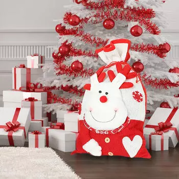 Рождественский подарочный пакет на завязке, упаковочный мешок для рождественских конфет на день рождения, для детей, взрослых, Elk