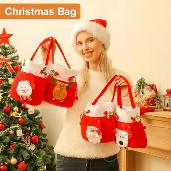 Рождественский подарочный пакет Рождественский снеговик Санта Медведь Лось Конфетный мешок Затягивающийся подарочный мешочек Goodie ARI A