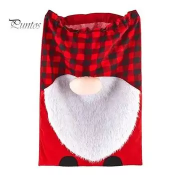 Рождественский подарочный пакет с мультяшным рисунком, очень большой безликий узор в виде куклы, мягкие на ощупь, создают атмосферу, рождественские тематические подарочные пакеты красный