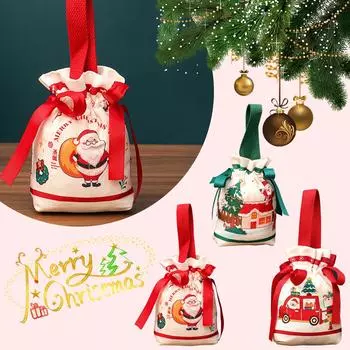 Рождественский подарочный пакет с ручкой, креативный и упаковочный пакет для конфет для праздничного декора One Size зелёный