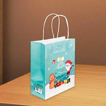 Рождественский подарочный пакет со случайным узором, праздничный бумажный пакет, сувенир для соседей в виде печенья