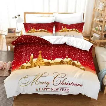Рождественский подарок 3D цифровая печать пододеяльник комплект из трех предметов GB-Single135cm200cm 2pcs
