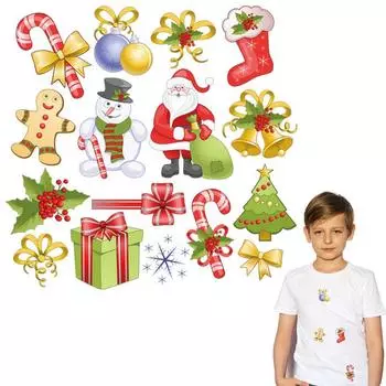 Рождественский подарок, аксессуары «сделай сам», нашивка с термопрессом, аппликация, модная наклейка в полоску, джинсы, железные нашивки, принт на толстовках, носках 22x21.4cm