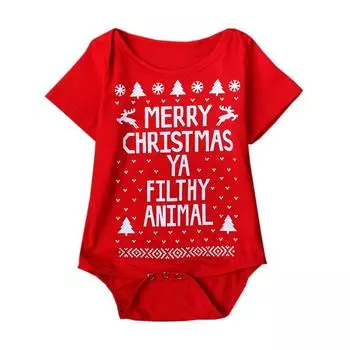Рождественский подарок для ребенка, боди для новорожденных мальчиков и девочек, комбинезон с короткими рукавами и буквенным принтом для младенцев, одежда 70cm