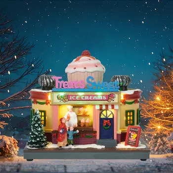 Рождественский подарок Дом Снежный орнамент Поделки Полирезиновый декор Сувениры для вечеринок Гостиная Дисплей Сцена