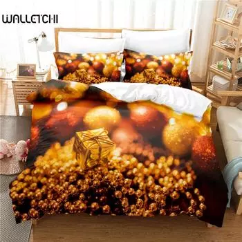 Рождественский подарок Комплект постельного белья Пододеяльник Комплект постельного белья 3D Постельное белье Цифровая печать Постельное белье Queen Size Комплект постельного белья Модный дизайн EU single(135x200cm)