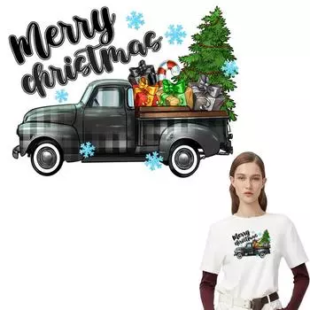 Рождественский подарок на машину, индивидуальная нашивка, термоклеящиеся наклейки, толстовки, топы, виниловая термопечать, сделай сам, моющаяся бабочка, декоративная нашивка