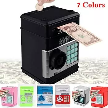 Рождественский подарок, пароль, копилка, электронная копилка, банкомат, денежные монеты, сберегательный ящик, банкомат, банк, сейф розовый