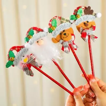 Рождественский подарок Шариковая ручка в виде мультяшной фигурки с лазерным колокольчиком Рождественские призы для детей и студентов Old man