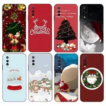 Рождественский подарок Снежинка чехол для телефона с Санта-Клаусом для VIVO Y31 IQOO U5 9 V21 V23 Y31 Y73 X60 X70 Y33s Y21 Y76 Y15s T1 Pro Plus VIVOY76 5G