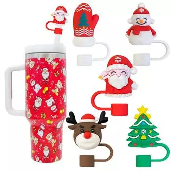 Рождественский подарок Стэнли: Симпатичные 10-миллиметровые соломенные колпачки и пылезащитная заглушка для чашек